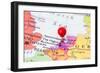 Red Pushpin On Map Of Netherlands-Bigandt_Photography-Framed Art Print