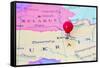 Red Pushpin On Map Of Ukraine-Bigandt_Photography-Framed Stretched Canvas