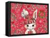 Red Rabbit Christmas-The Font Diva-Framed Stretched Canvas