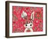 Red Rabbit Christmas-The Font Diva-Framed Giclee Print