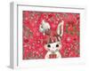 Red Rabbit Christmas-The Font Diva-Framed Giclee Print