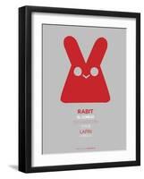 Red Rabbit Multilingual Poster-NaxArt-Framed Art Print