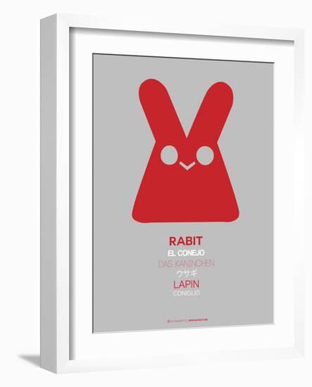 Red Rabbit Multilingual Poster-NaxArt-Framed Art Print