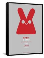 Red Rabbit Multilingual Poster-NaxArt-Framed Stretched Canvas