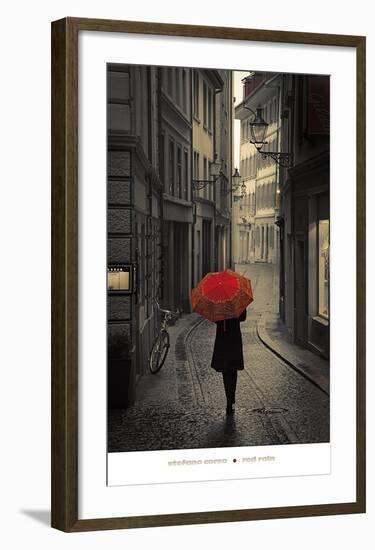 Red Rain-Stefano Corso-Framed Art Print