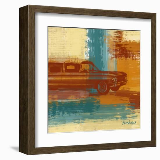 Red Retro Car-Yashna-Framed Art Print