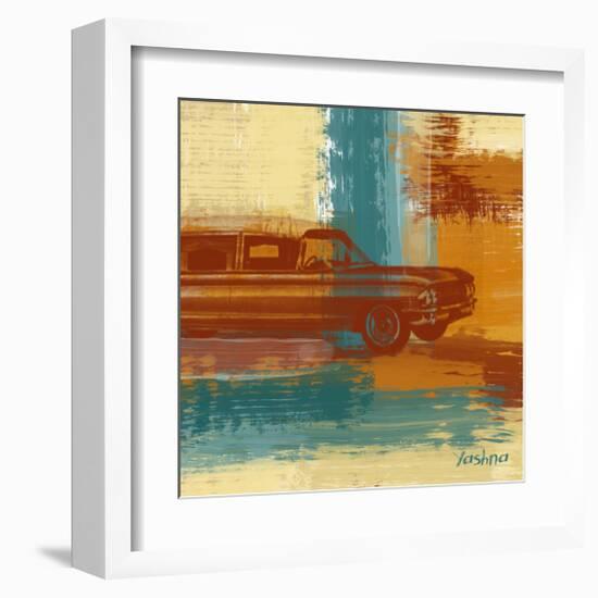 Red Retro Car-Yashna-Framed Art Print