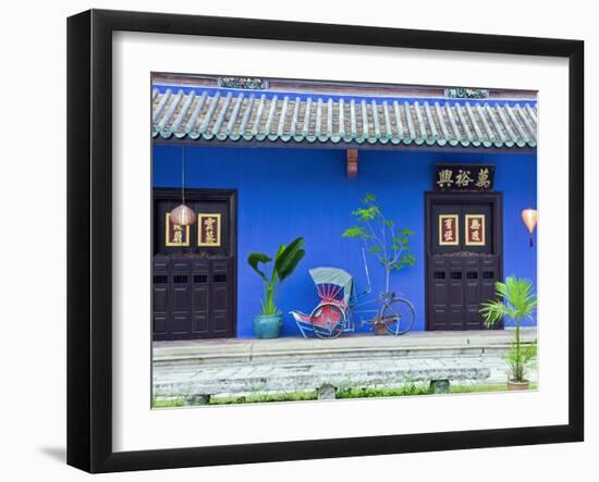 Red Rickshaw and Traditional Chinese Doorway, Chinatown District, Georgetown, Penang, Malaysia-Gavin Hellier-Framed Photographic Print