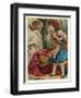 Red Riding Hood and Woof-null-Framed Art Print