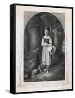 Red Riding Hood Encounters a Friendly Wolf in the Woods Who Offers Her His Paw-Harry Payne-Framed Stretched Canvas