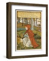 Red Riding Hood Makes a Pretty Nosegay with Wild Flowers from the Glade-Walter Crane-Framed Art Print