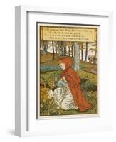 Red Riding Hood Makes a Pretty Nosegay with Wild Flowers from the Glade-Walter Crane-Framed Art Print