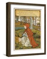 Red Riding Hood Makes a Pretty Nosegay with Wild Flowers from the Glade-Walter Crane-Framed Art Print