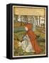 Red Riding Hood Makes a Pretty Nosegay with Wild Flowers from the Glade-Walter Crane-Framed Stretched Canvas