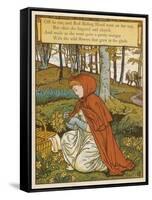 Red Riding Hood Makes a Pretty Nosegay with Wild Flowers from the Glade-Walter Crane-Framed Stretched Canvas
