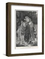 Red Riding Hood Smiles Down on the Wolf. the Wolf Shows His Teeth in Reply-null-Framed Photographic Print