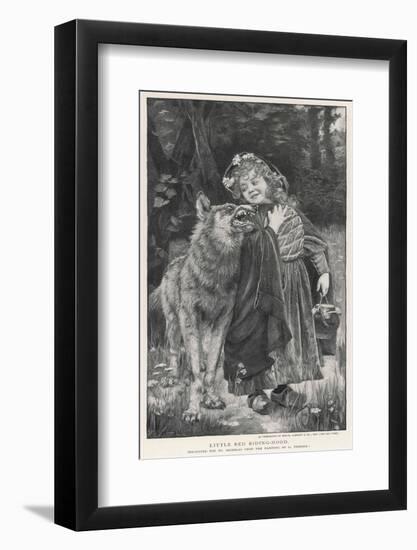 Red Riding Hood Smiles Down on the Wolf. the Wolf Shows His Teeth in Reply-null-Framed Photographic Print