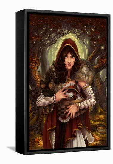 Red Riding Hood-Lantern Press-Framed Stretched Canvas