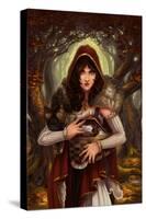 Red Riding Hood-Lantern Press-Stretched Canvas