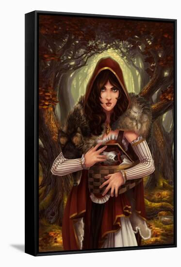 Red Riding Hood-Lantern Press-Framed Stretched Canvas