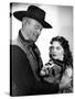 RED RIVER, 1948 directed by HOWARD HAWKS John Wayne and Joanne Dru (b/w photo)-null-Stretched Canvas