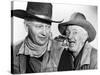 RED RIVER, 1948 directed by HOWARD HAWKS John Wayne and Walter Brennan (b/w photo)-null-Stretched Canvas