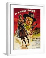 Red River, French Movie Poster, 1948-null-Framed Art Print