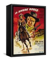 Red River, French Movie Poster, 1948-null-Framed Stretched Canvas