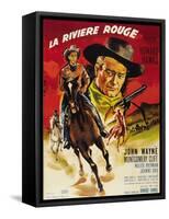 Red River, French Movie Poster, 1948-null-Framed Stretched Canvas