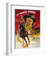 Red River, French Movie Poster, 1948-null-Framed Art Print