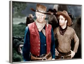 RED RIVER, from left: John Wayne, Montgomery Clift, 1948-null-Framed Photo