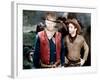 RED RIVER, from left: John Wayne, Montgomery Clift, 1948-null-Framed Photo