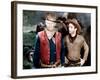 RED RIVER, from left: John Wayne, Montgomery Clift, 1948-null-Framed Photo