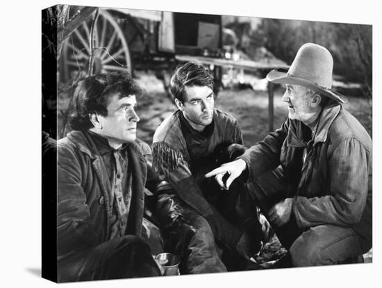 Red River, from Left: Noah Beery Jr., Montgomery Clift, Walter Brennan, 1948-null-Stretched Canvas