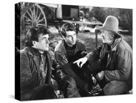 Red River, from Left: Noah Beery Jr., Montgomery Clift, Walter Brennan, 1948-null-Stretched Canvas