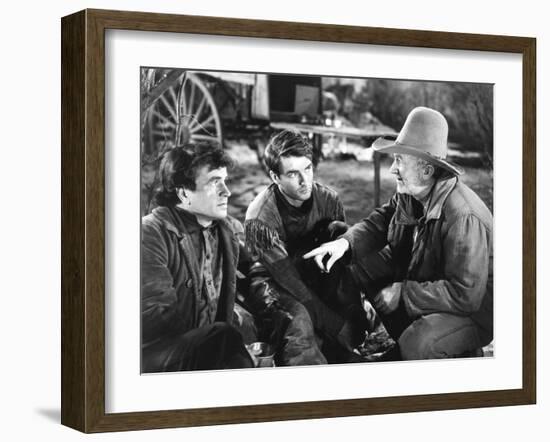 Red River, from Left: Noah Beery Jr., Montgomery Clift, Walter Brennan, 1948-null-Framed Photo