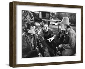 Red River, from Left: Noah Beery Jr., Montgomery Clift, Walter Brennan, 1948-null-Framed Photo