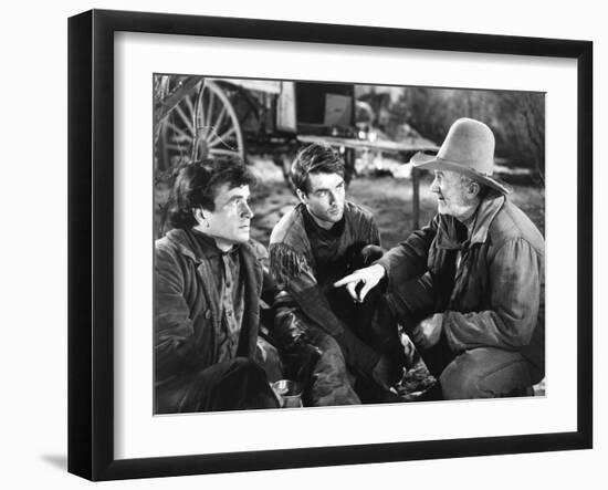 Red River, from Left: Noah Beery Jr., Montgomery Clift, Walter Brennan, 1948-null-Framed Photo