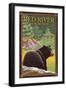 Red River, New Mexico - Black Bear in Forest-Lantern Press-Framed Art Print