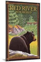 Red River, New Mexico - Black Bear in Forest-Lantern Press-Mounted Art Print