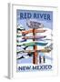 Red River, New Mexico - Destinations Signpost-Lantern Press-Framed Art Print