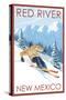 Red River, New Mexico - Downhill Skier-Lantern Press-Stretched Canvas