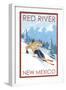 Red River, New Mexico - Downhill Skier-Lantern Press-Framed Art Print