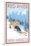 Red River, New Mexico - Downhill Skier-Lantern Press-Framed Art Print