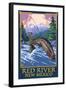 Red River, New Mexico - Fly Fishing Scene-Lantern Press-Framed Art Print