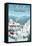 Red River, New Mexico - Retro Ski Resort-Lantern Press-Framed Stretched Canvas
