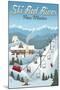 Red River, New Mexico - Retro Ski Resort-Lantern Press-Mounted Art Print