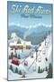 Red River, New Mexico - Retro Ski Resort-Lantern Press-Mounted Art Print