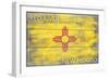 Red River, New Mexico - State Flag - Barnwood Painting-Lantern Press-Framed Art Print