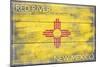 Red River, New Mexico - State Flag - Barnwood Painting-Lantern Press-Mounted Art Print